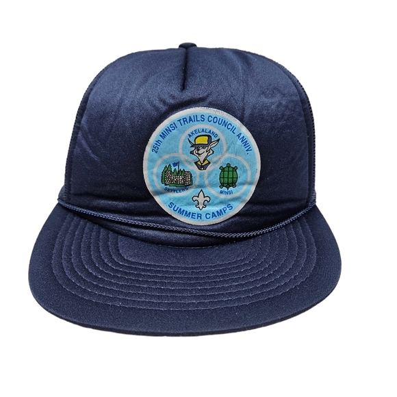 Vintage‎ 90s Boy Scouts 25th Minsi Trails Council Foam Snapback Trucker Hat Cap - Picture 1 of 8